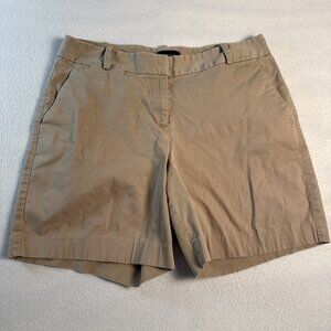 Talbots Bermuda Shorts Khaki Tan Size 10 Flat front